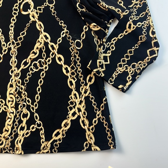 S.L.B. Petite Chain Print Top and Skirt Set S60-11 - Picture 4 of 9